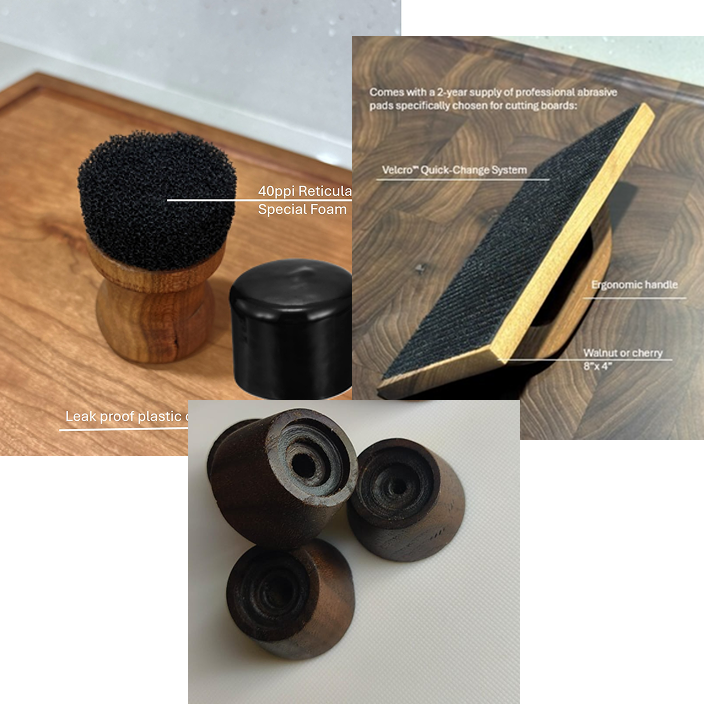 Set – Oil Applicator, Restoration Block and Wooden Feet